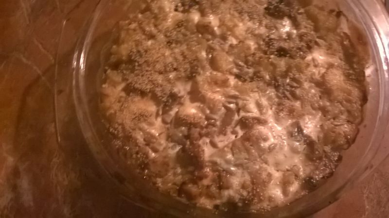 Zapiekanka makaronowa z pieczarkami i amarantusem