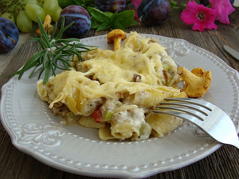 Zapiekanka mięsna z kurkami Zapiekanka mięsna z kurkami