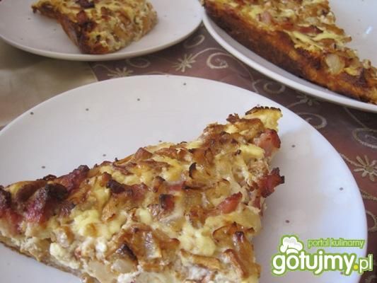 Zapiekanka na cieście franc. z kurkami Zapiekanka na cieście franc. z kurkami