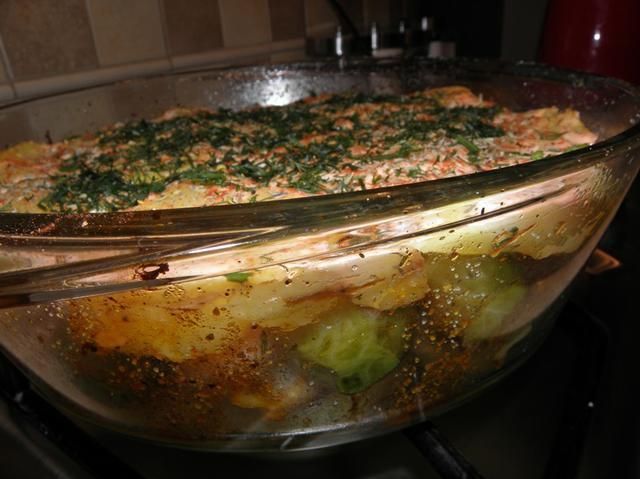 Zapiekanka rybna.