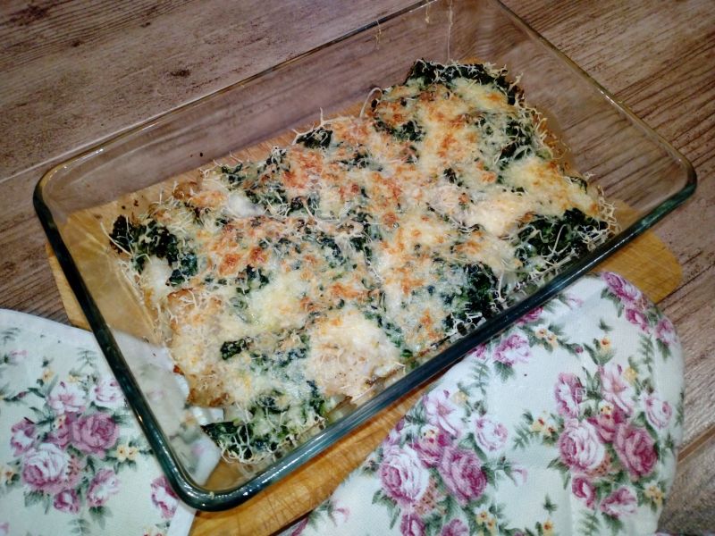 Zapiekanka rybna ze szpinakiem Zapiekanka rybna ze szpinakiem