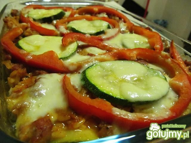 Zapiekanka ryżowa z cukinią