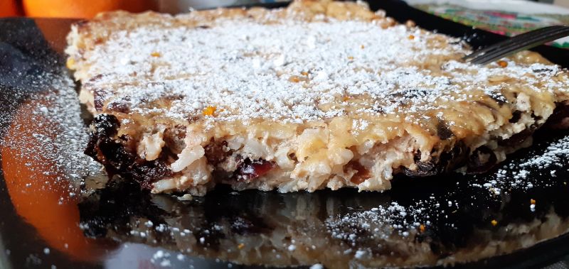 Zapiekanka ryżowa z miodem i bakaliami