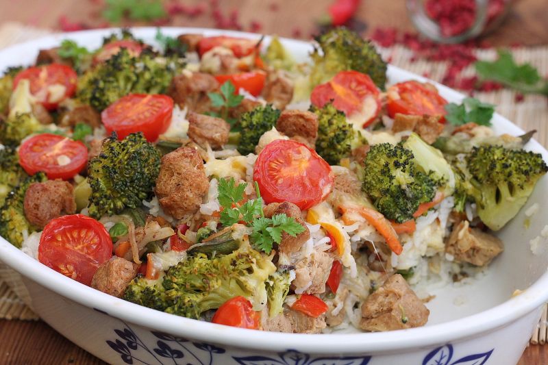 Zapiekanka sojowa z ryżem Zapiekanka sojowa z ryżem