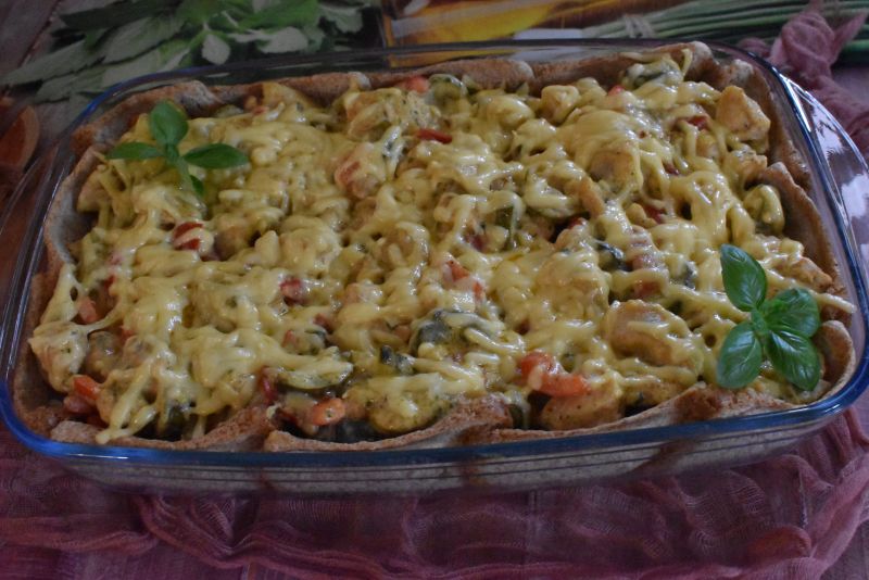 Zapiekanka tostowa z kurczakiem