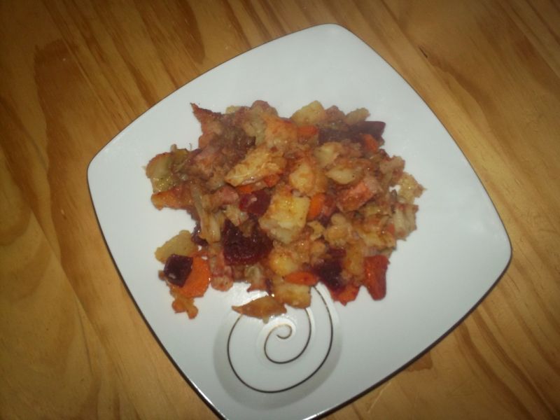 Zapiekanka warzywna z boczkiem Zapiekanka warzywna z boczkiem