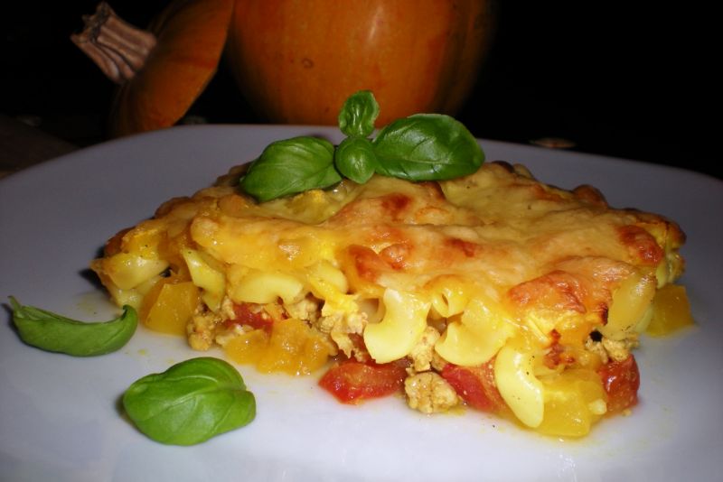 Zapiekanka z dyni i mięsa mielonego