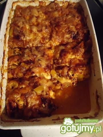 Zapiekanka z dyni,mięsa mielonego i sera Zapiekanka z dyni,mięsa mielonego i sera