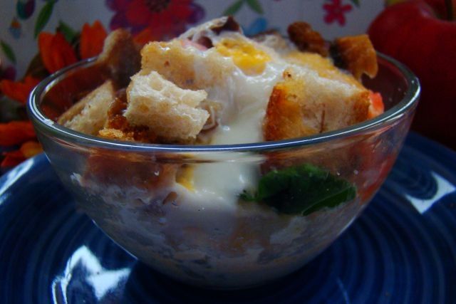 Zapiekanka z grzankami z mikrofalówki 