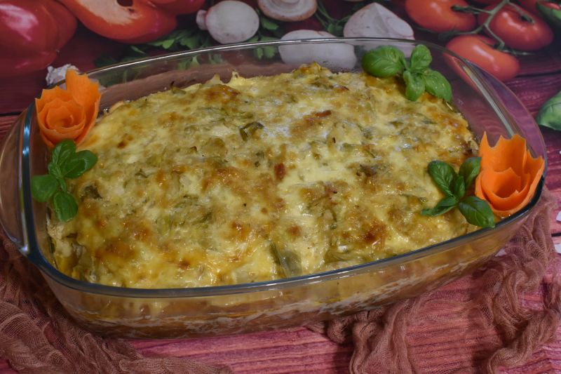 Zapiekanka z kurczakiem i kapustą