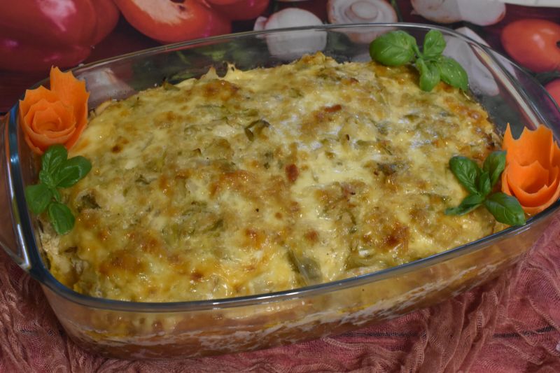 Zapiekanka z kurczakiem i kapustą