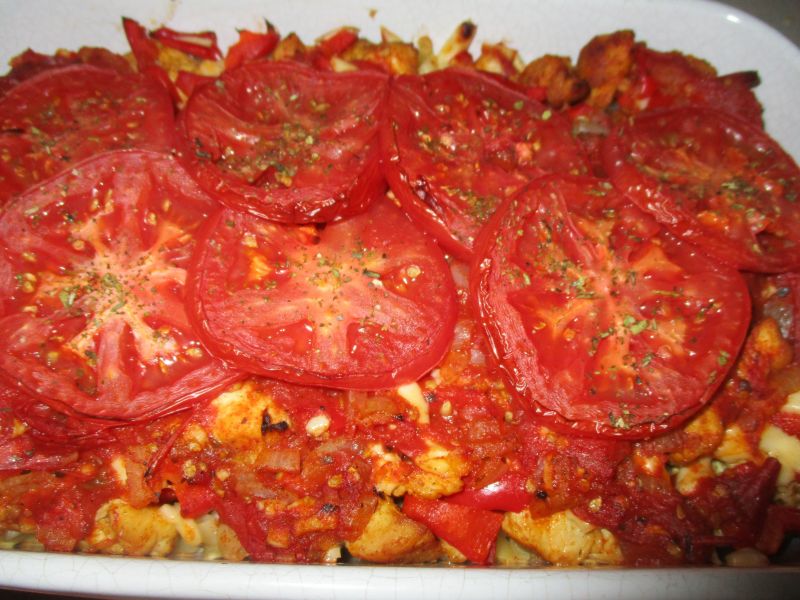 Zapiekanka z kurczakiem i pomidorami Zapiekanka z kurczakiem i pomidorami