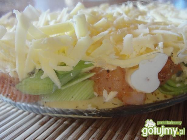 Zapiekanka z kurczakiem i porami 