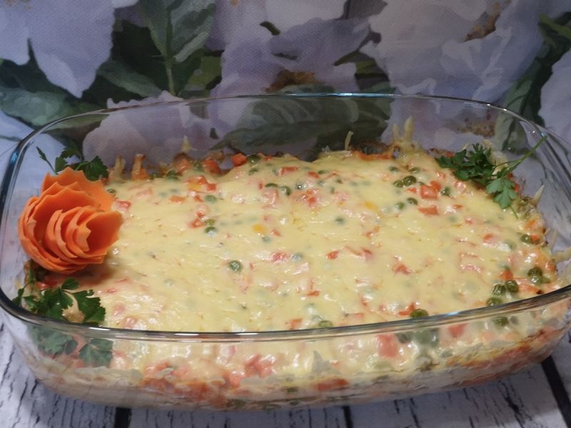 Zapiekanka z kurczakiem i warzywami