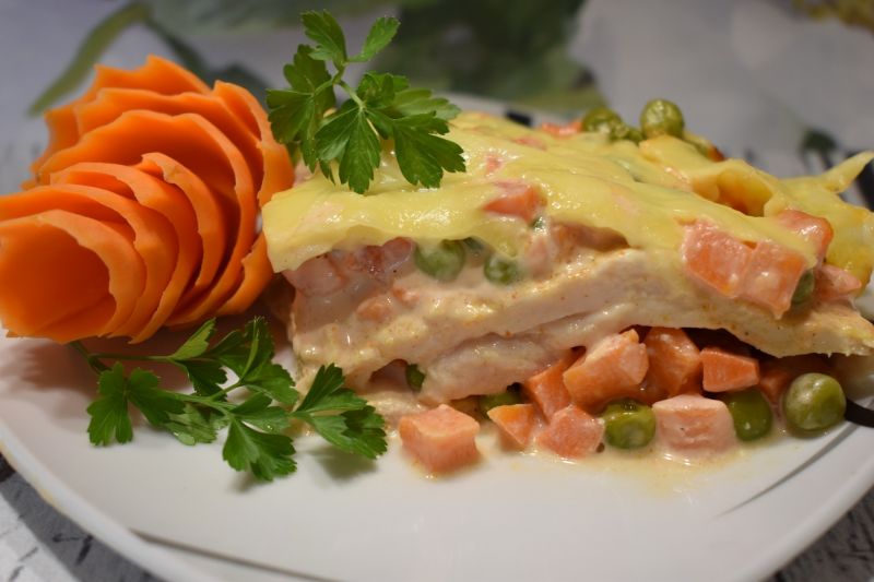 Zapiekanka z kurczakiem i warzywami