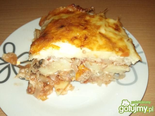 Zapiekanka z mięsem mielonym i kapustą