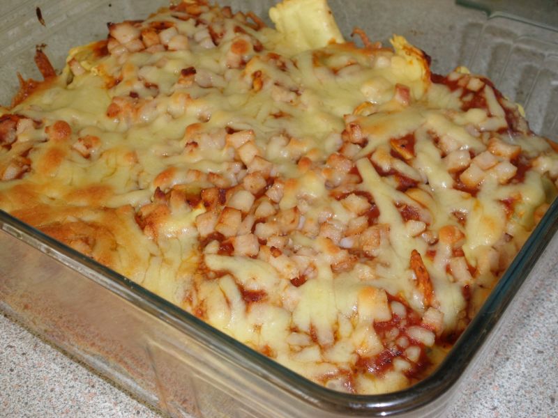 Zapiekanka z pierożkami Zapiekanka z pierożkami