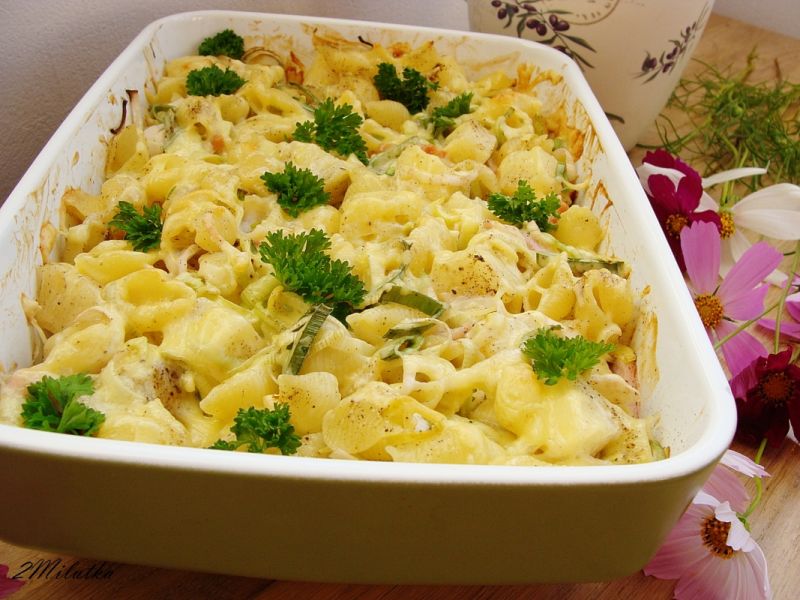 Zapiekanka z porem i ananasem