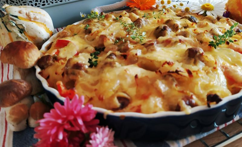 Zapiekanka z prawdziwkami"jesienne dary" Zapiekanka z prawdziwkami"jesienne dary"