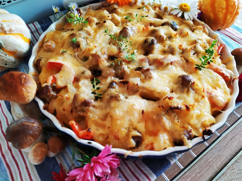 Zapiekanka z prawdziwkami"jesienne dary" Zapiekanka z prawdziwkami"jesienne dary"