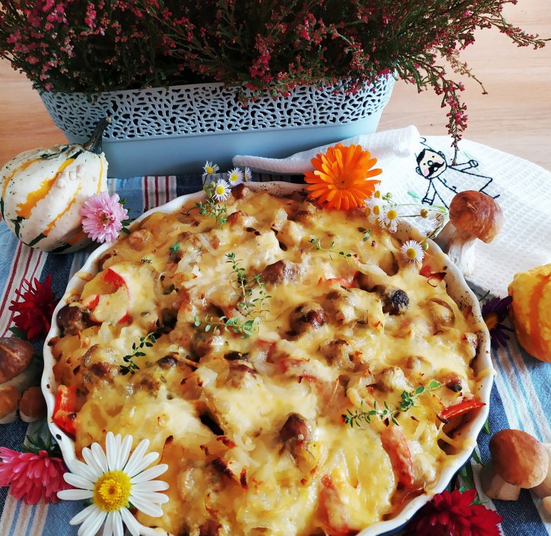 Zapiekanka z prawdziwkami"jesienne dary" Zapiekanka z prawdziwkami"jesienne dary"