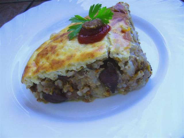 Zapiekanka z ryżem i grzybami