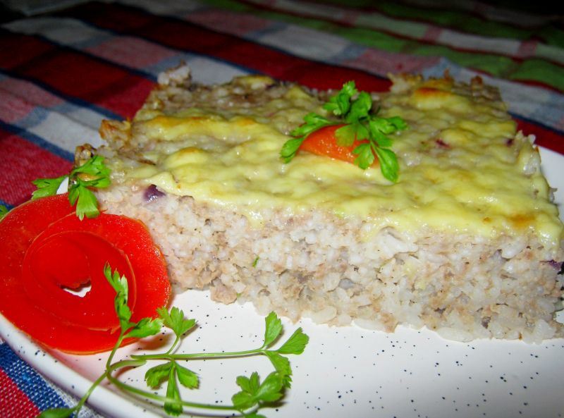 Zapiekanka z ryżu i mięsa mielonego Zapiekanka z ryżu i mięsa mielonego