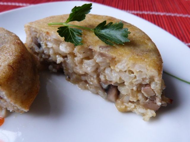 Zapiekanka z ryżu i pieczarek Zapiekanka z ryżu i pieczarek