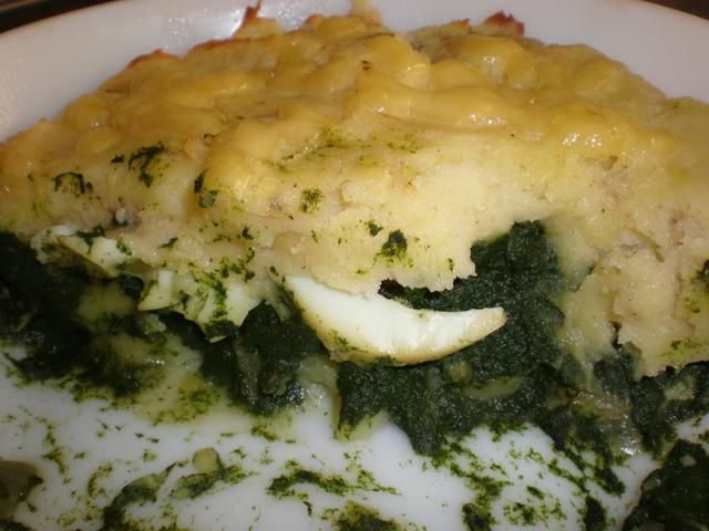 zapiekanka ziemniaczana ze szpinakiem