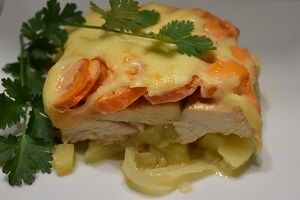Zapiekany filet kurczaka z młodymi warzywami Zapiekany filet kurczaka z młodymi warzywami