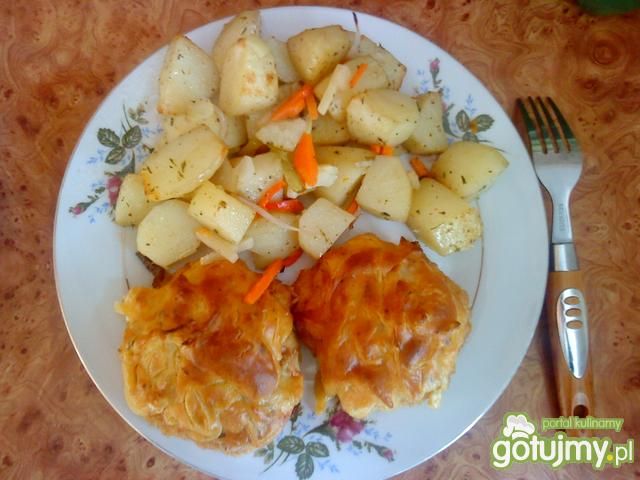 Zapiekany filet z pierzynką z beszamelu 