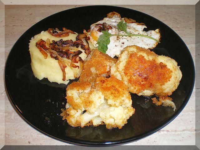 Zapiekany kalafior i ziemniacznki piure