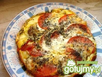 Zapiekany omlet z mozzarellą. Zapiekany omlet z mozzarellą.