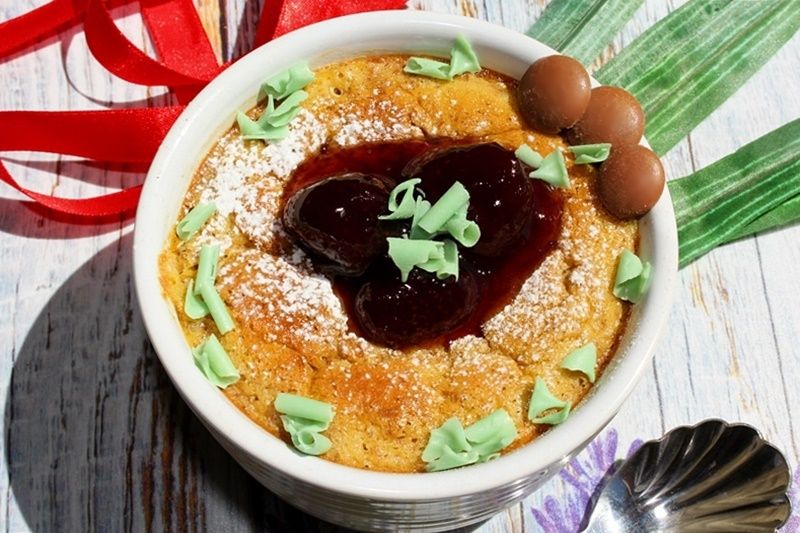 Zapiekany pudding z serka wiejskiego