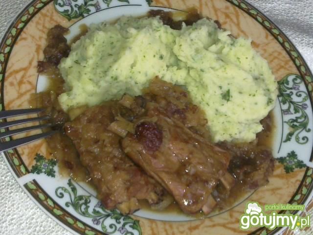 Żeberka Duszone w Śliwkach i Cebuli  Żeberka Duszone w Śliwkach i Cebuli