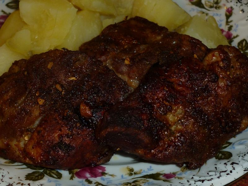 Żeberka pieczone na ostro
