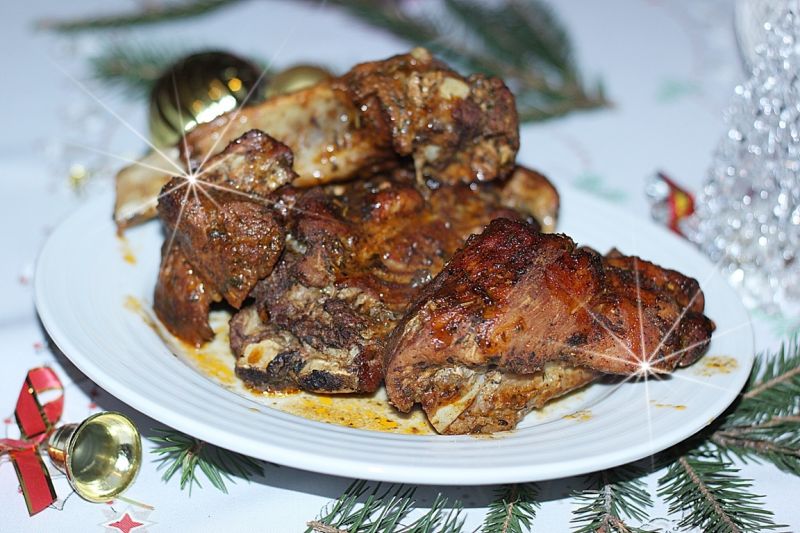 Żeberka w miodowo - musztardowej marynacie 