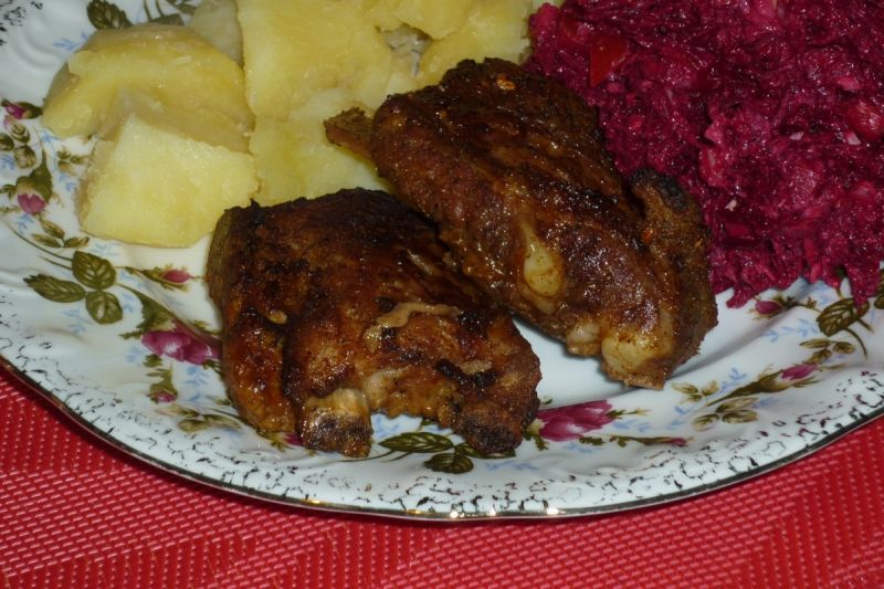 Żeberka w miodzie pieczone