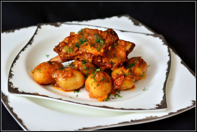 Żeberka w sosie chili