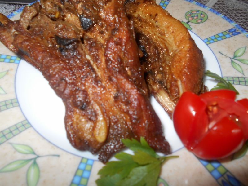 Żeberka z grzybową nutą