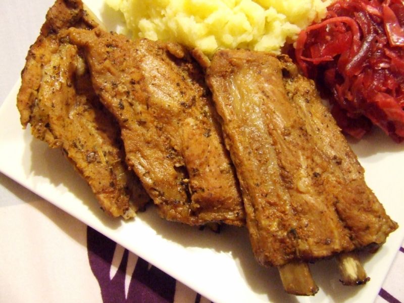 Żeberka z rękawa z coca-colą i musztardą Żeberka z rękawa z coca-colą i musztardą