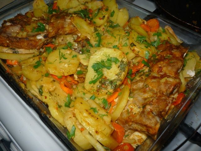 Żeberka z warzywami Żeberka z warzywami