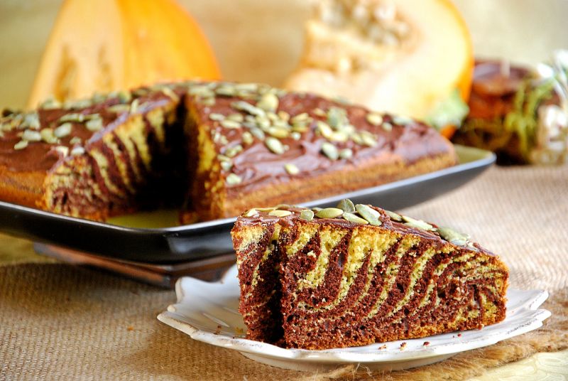 Zebra dyniowo- czekoladowa