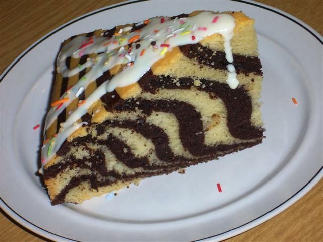 Zebra z mlekiem i białą czekoladą