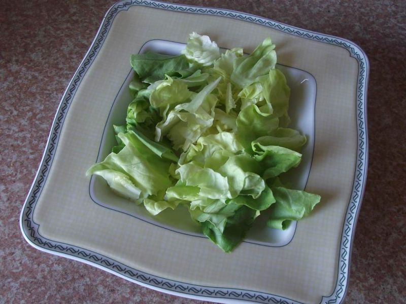 Zielona sałata z kabanosem