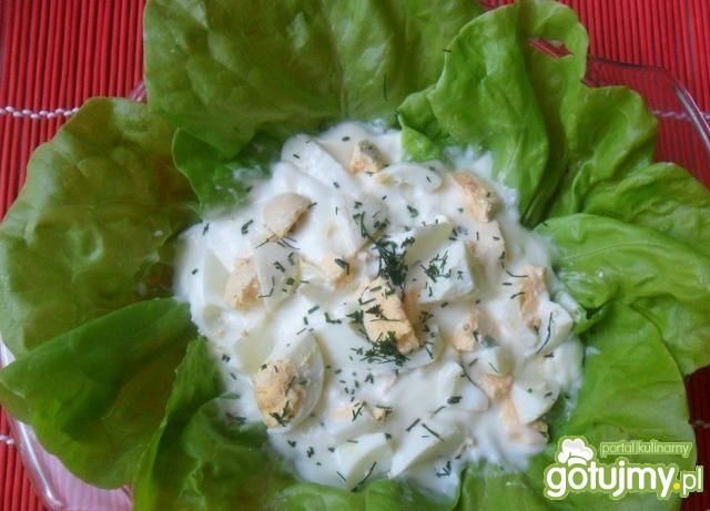 Zielona sałata z koperkiem i jajkami Zielona sałata z koperkiem i jajkami