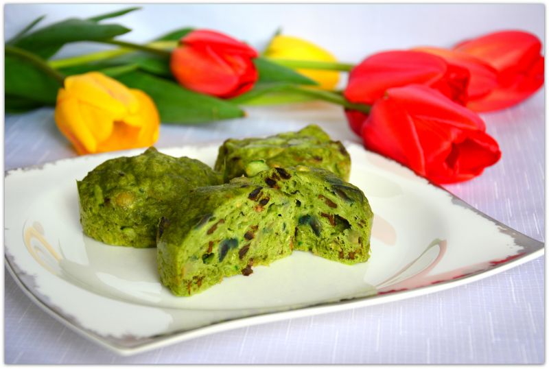 Zielone babeczki na parze