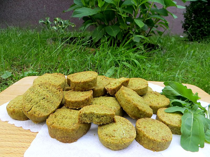 Zielone ciasteczka z rukolą