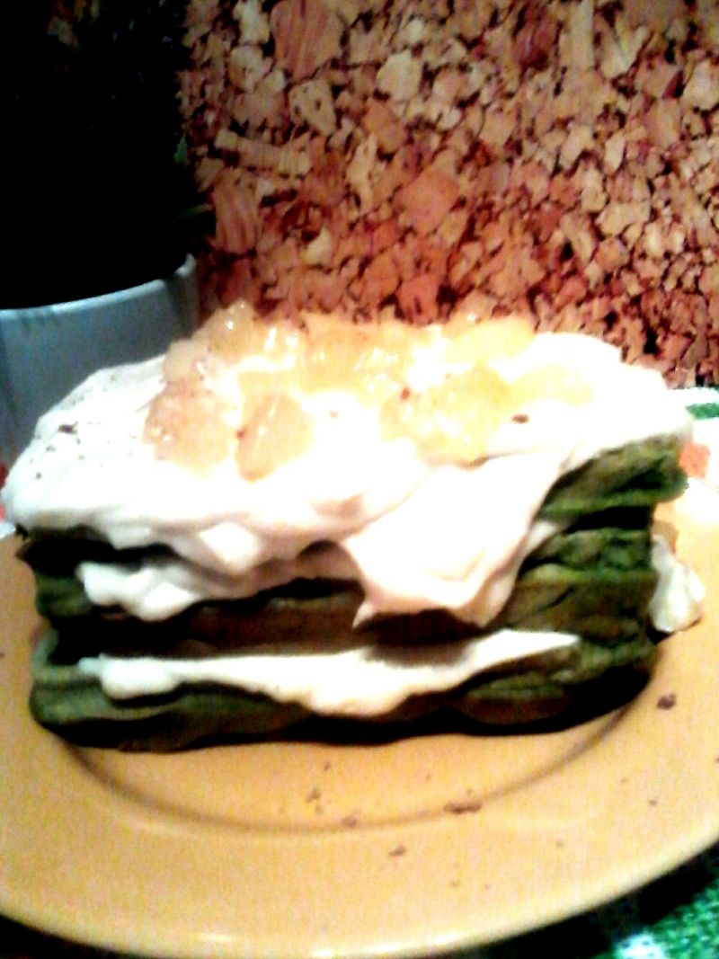 Zielone gofry z ricottą i białą czekoladą