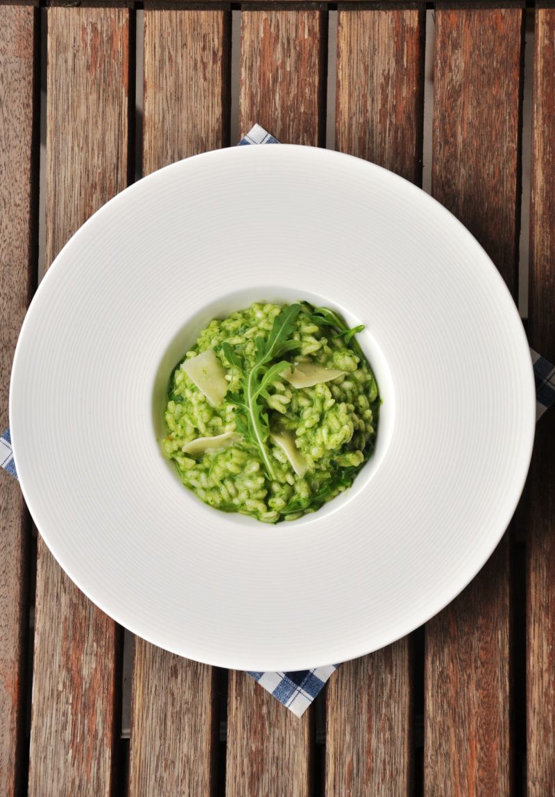 Zielone risotto z rukolą Zielone risotto z rukolą